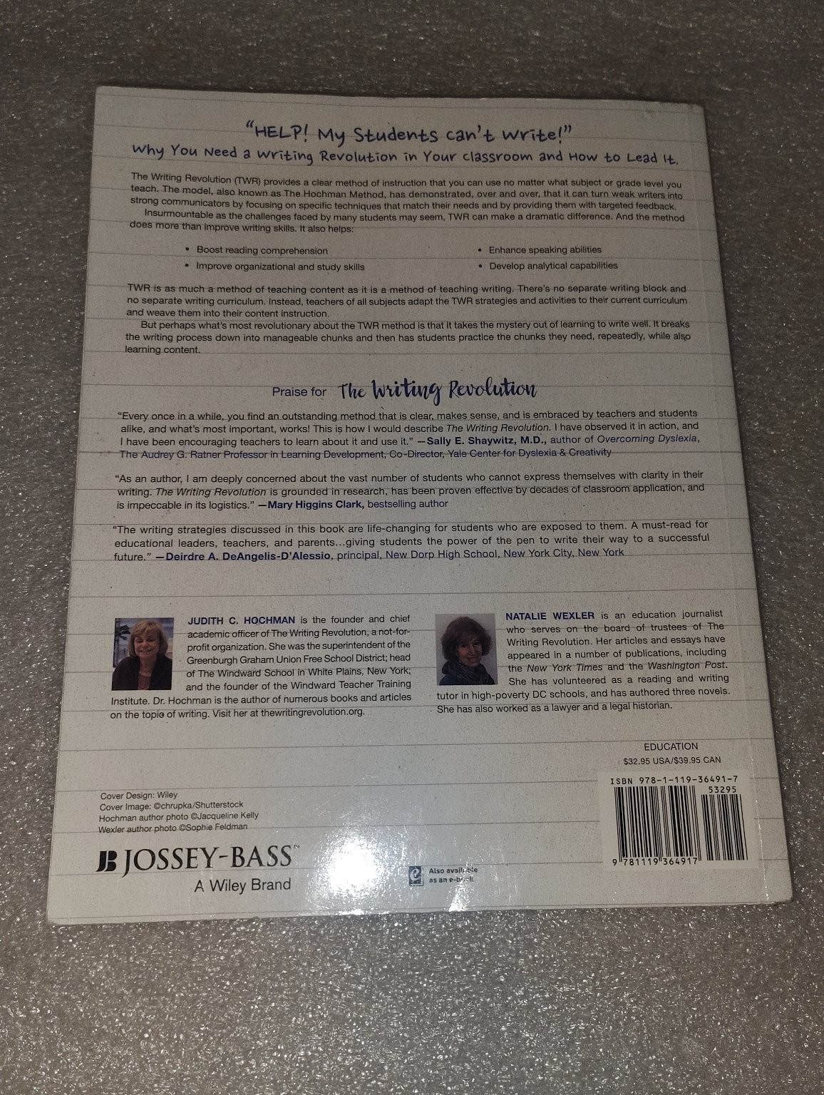 The Writing Revolution Hochman Wexler 2017 First Edition Education Jossey-Bass