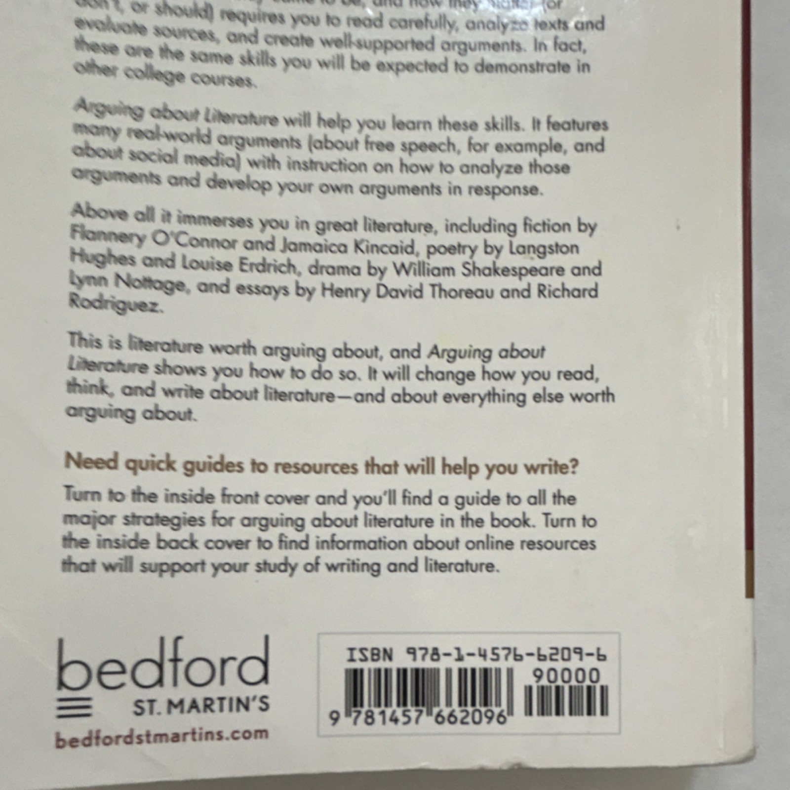 Bedford St. Martin’s Arguing about Literature by Schilb & Clifford Paperback