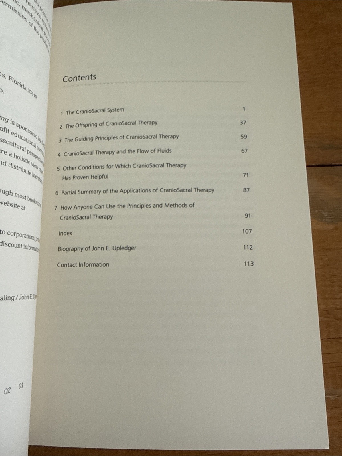 CranioSacral Therapy: Touchstone for Natural Healing John Upledger 2001 PB