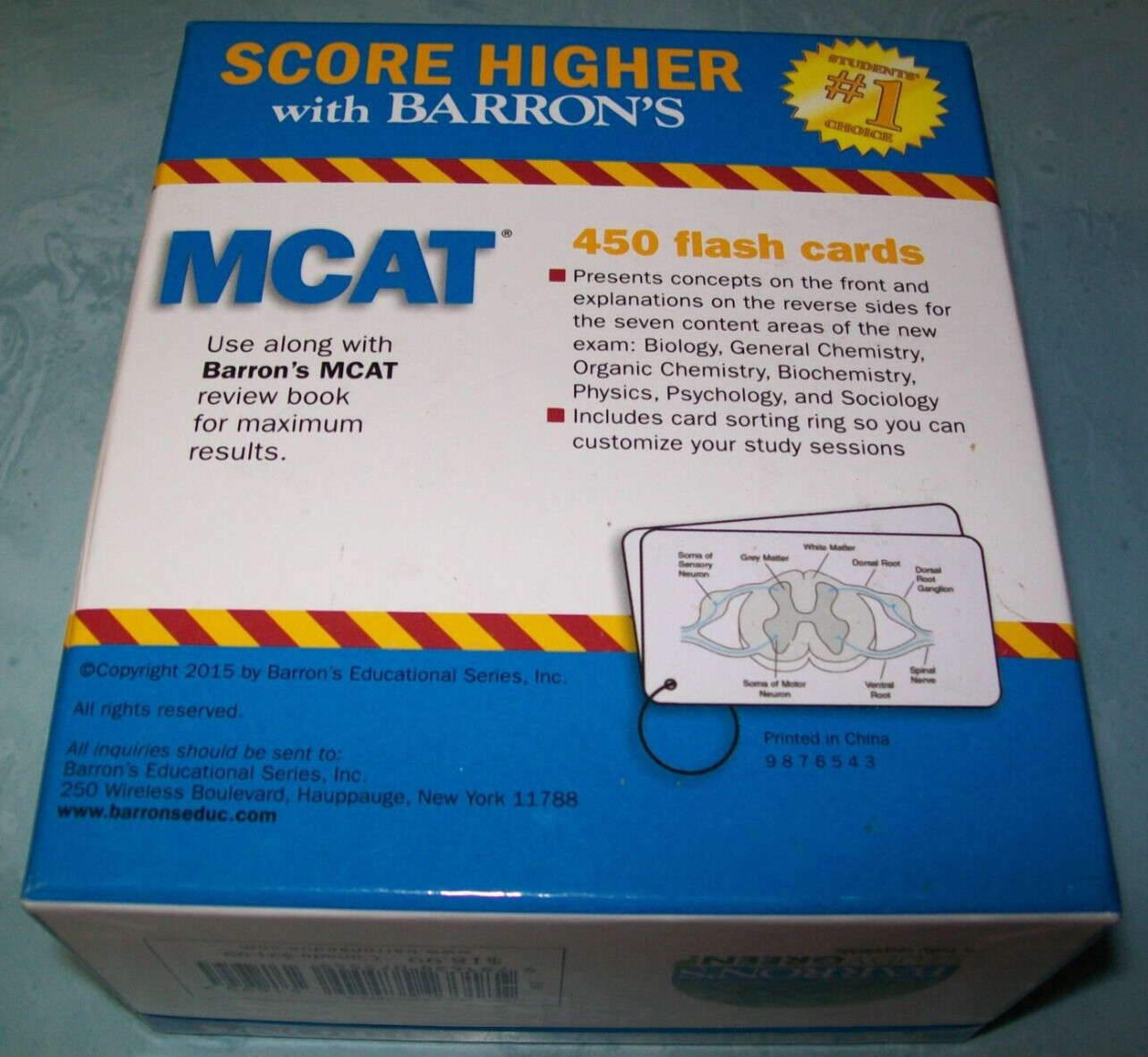 Barron’s Test Prep Ser: MCAT Flash Cards by Jay B. Cutts (2015) VGC