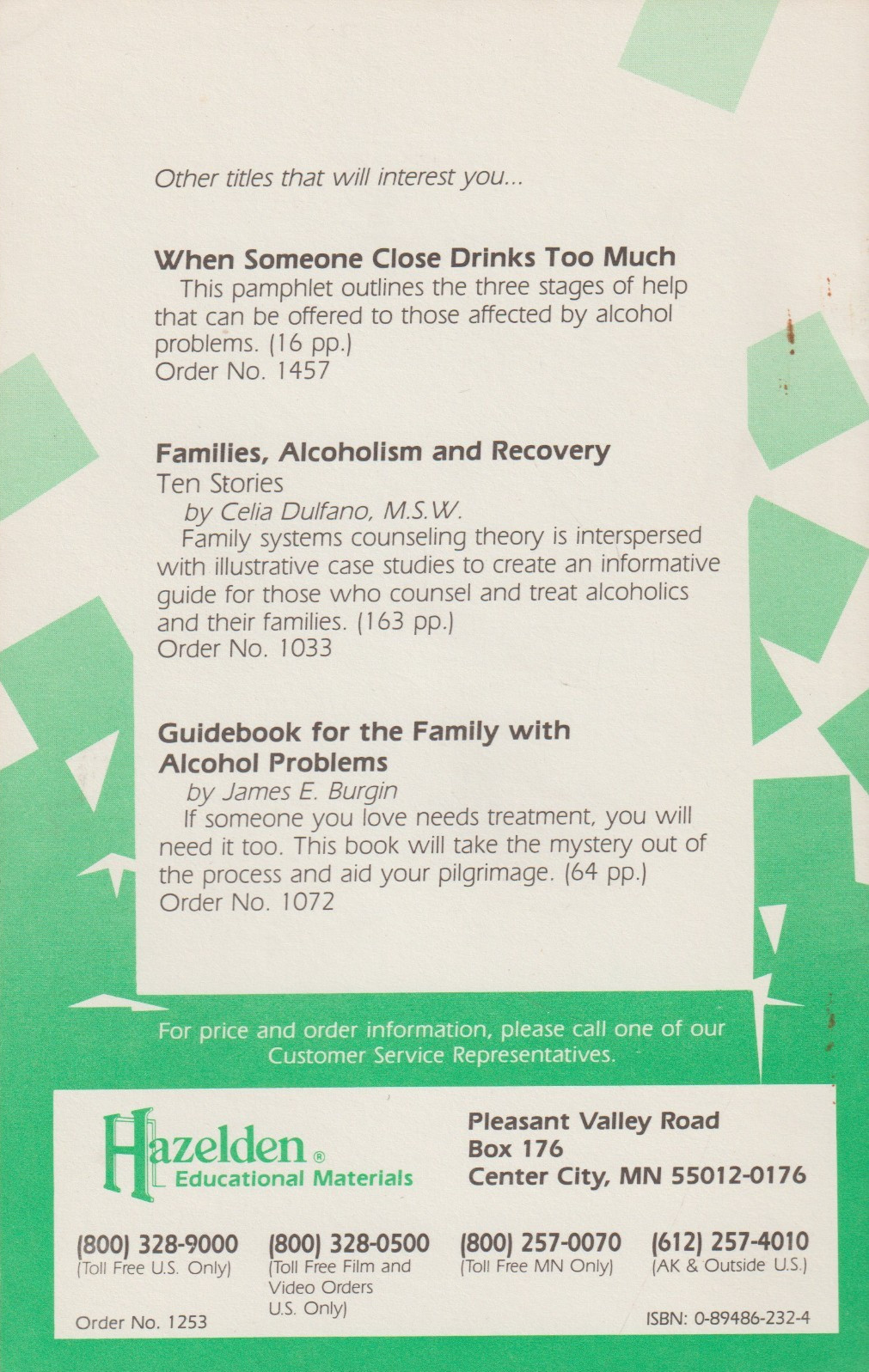 Detaching with Love by Carolyn W., 1984 Hazelden booklet, Alcoholics Anonymous