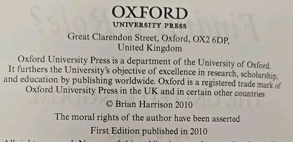 Finding a Role The United Kingdom 1970-1990 Brian Harrison Oxford History 1st Ed