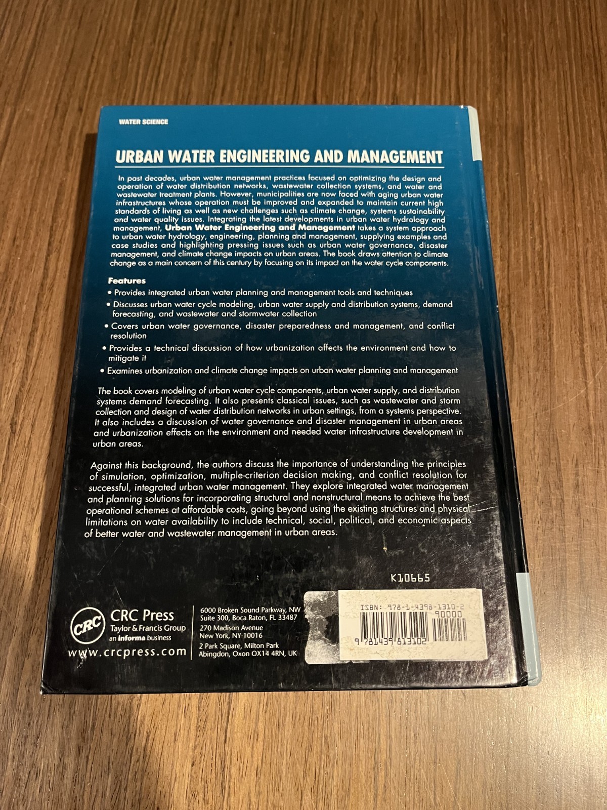 Urban Water Engineering and Management Hardcover