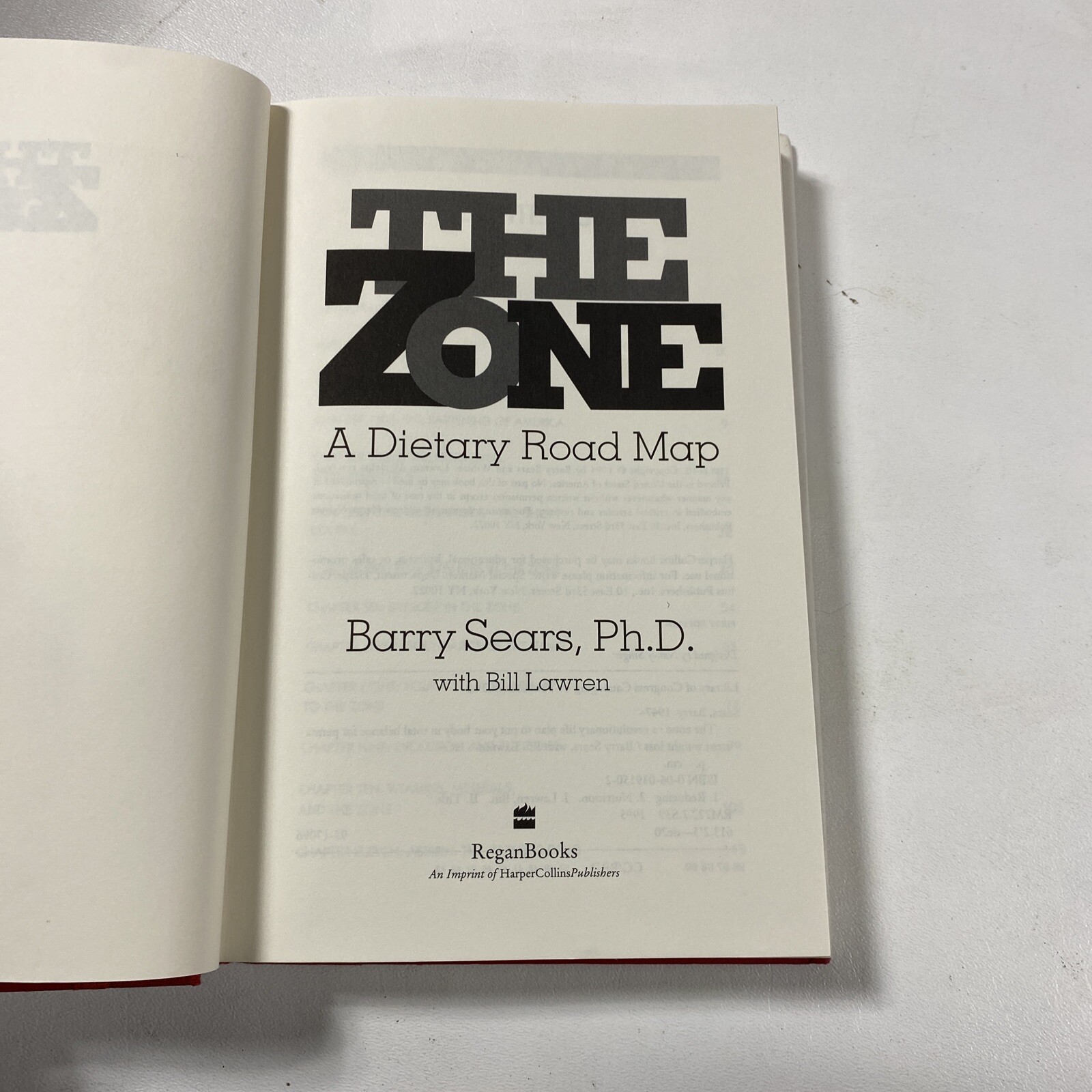 The Zone : A Dietary Road Map – Barry Sears (Dust Jacket, 1995, 1st Edition)
