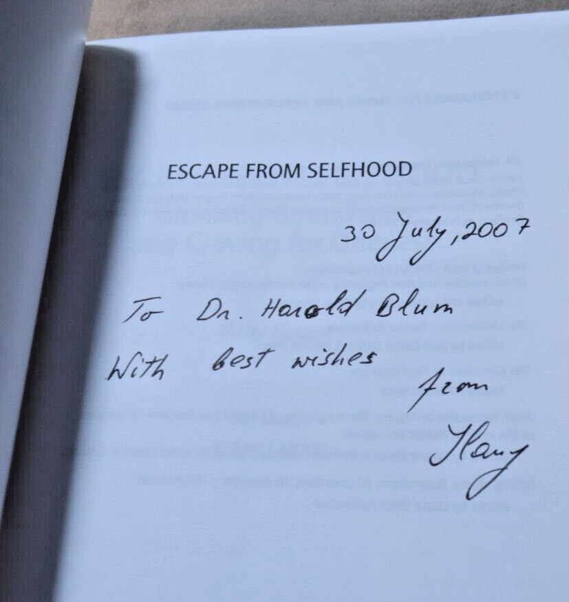 Signed ILANY KOGAN: ESCAPE FROM SELFHOOD First Edition 2007