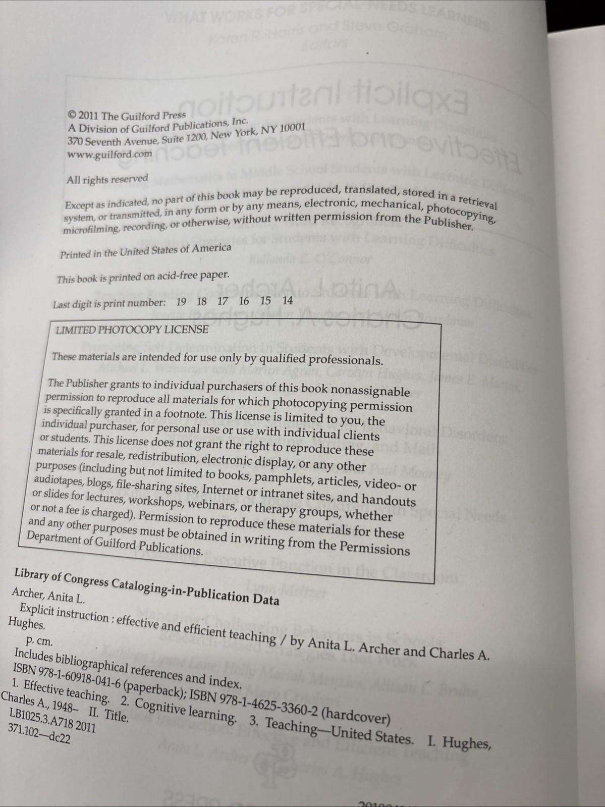 Explicit Instruction Effective and Efficient Teaching 2011 PB By Archer & Hughes