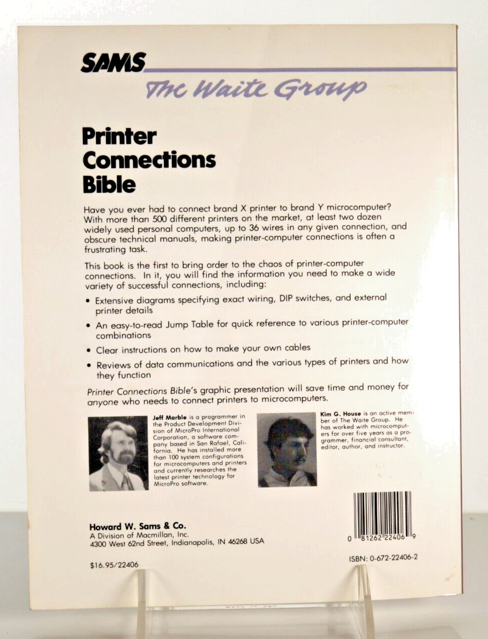 Sams Printer Connection Bible, 1985 Softcover Paperback Book, Apple, Epson