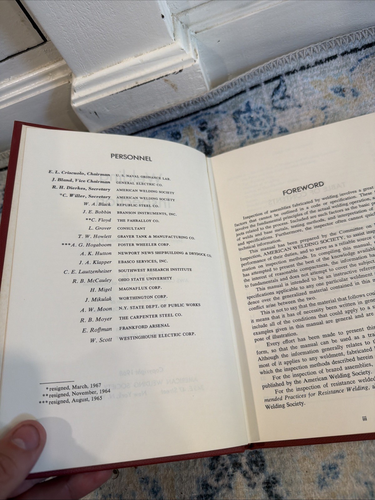 Welding Inspection Hardcover Textbook by American Welding Society, English 1968