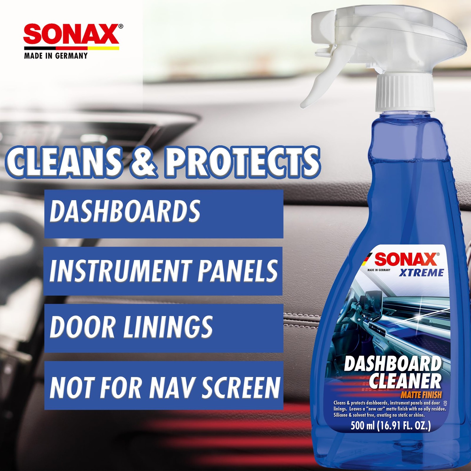 SONAX Dashboard Cleaner 283241 | Premium Interior Cleaner & Protectant for Pl…