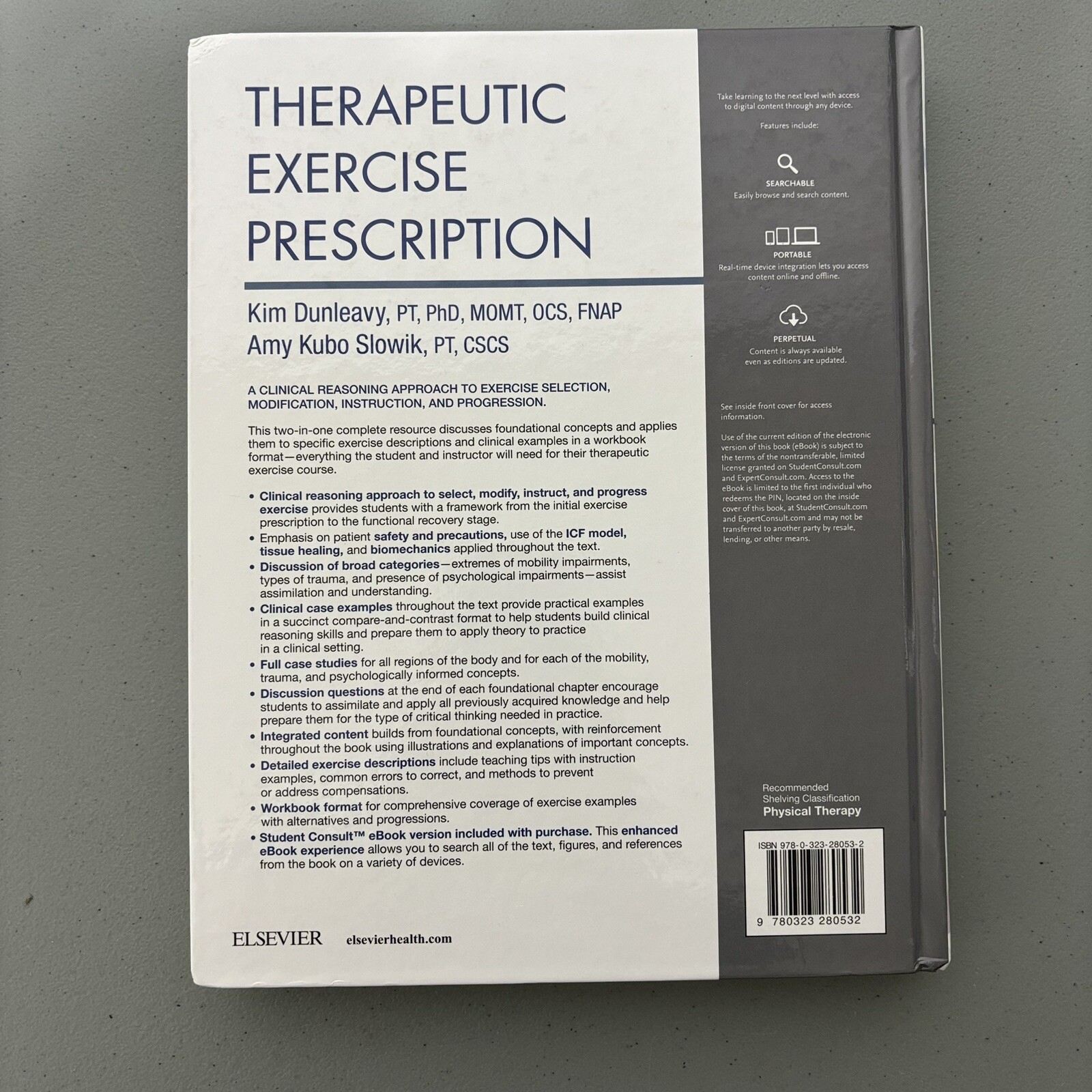 Therapeutic Exercise Prescription by Amy Kubo Slowik and Kim Dunleavy 2018