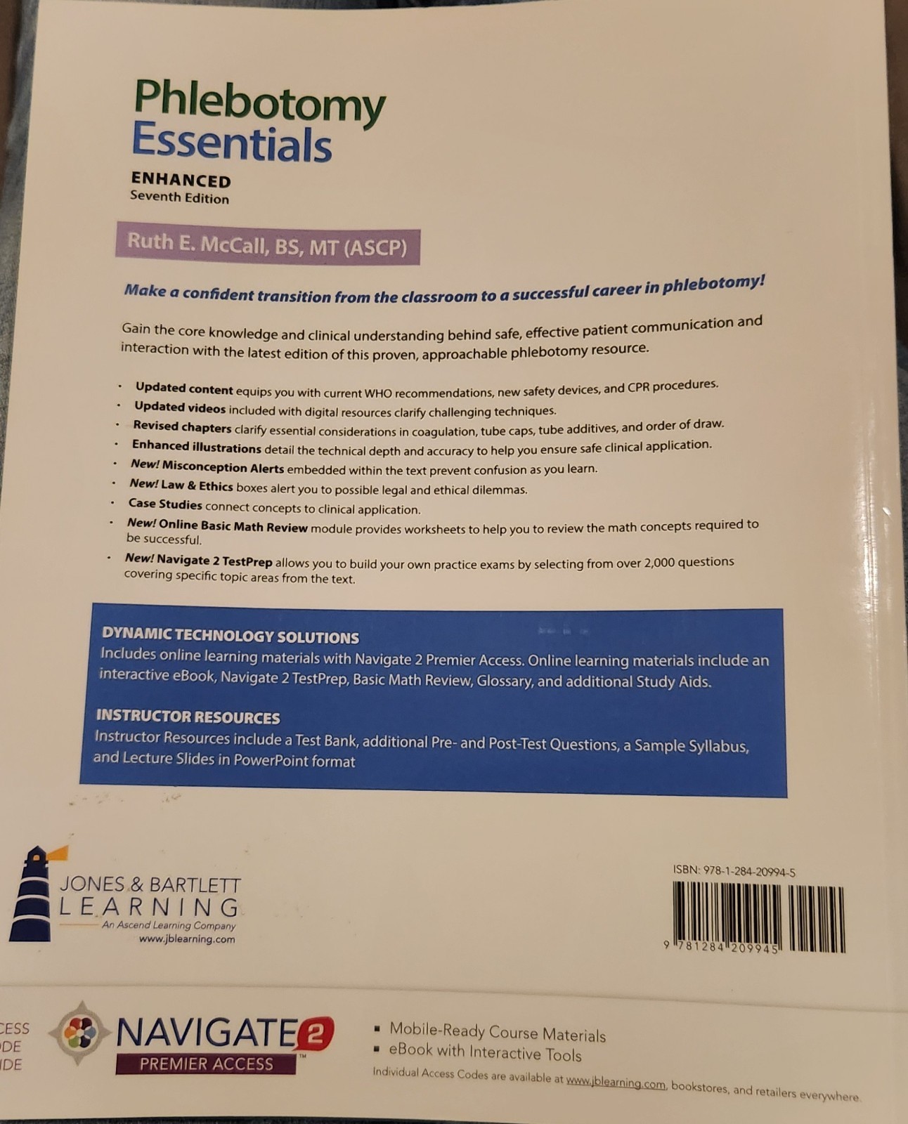Phlebotomy Essentials, Enhanced Edition – Paperback, by McCall Ruth E. – Good c
