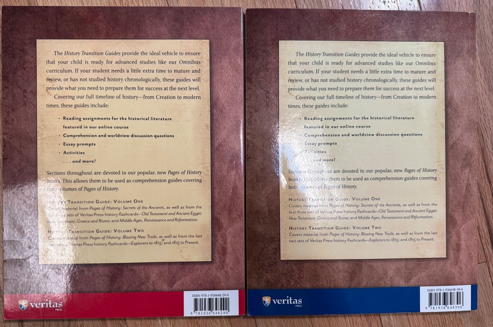 Veritas Press Pages of History Volume 1 & 2 & Student Guides