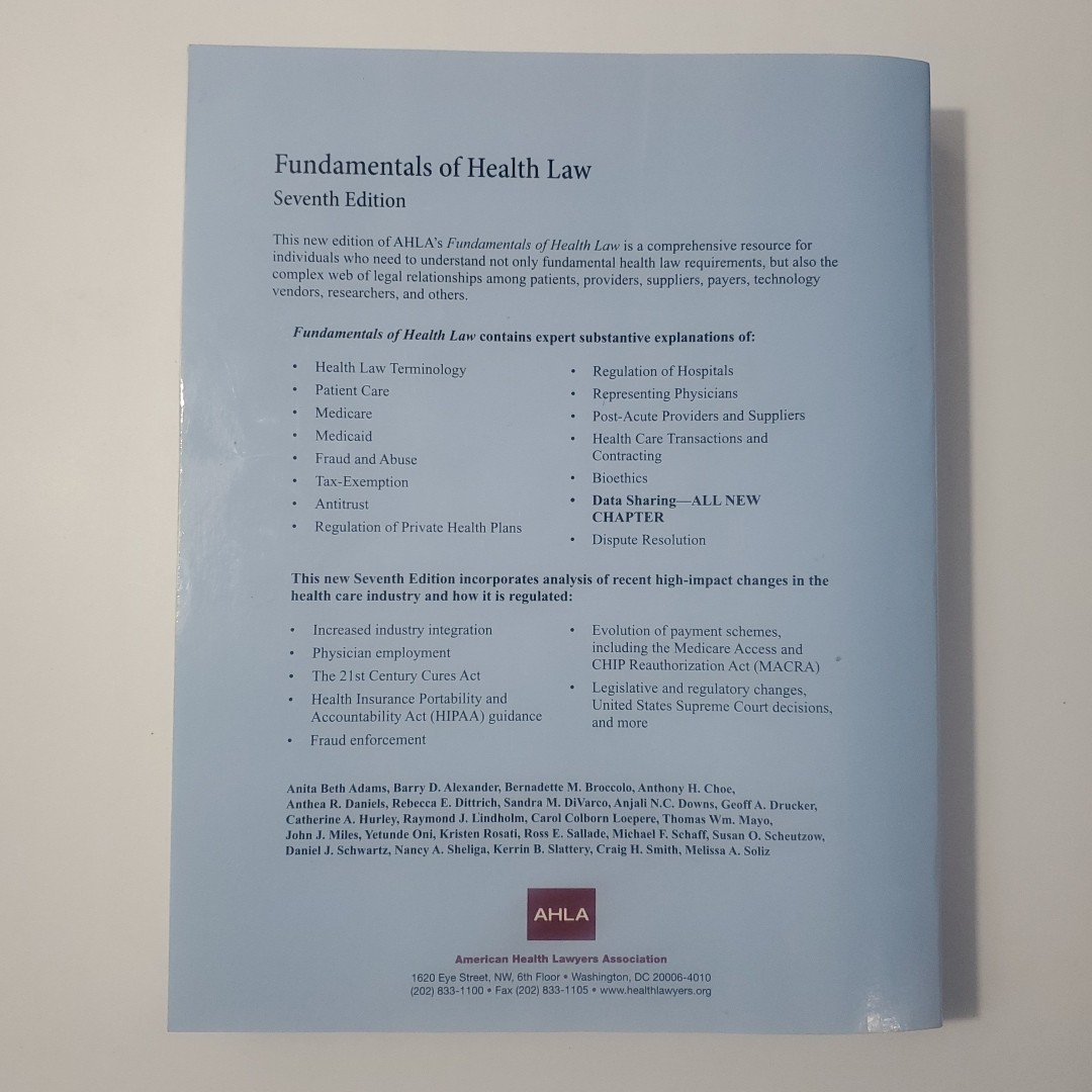 Fundamentals of Health Law by American Heath Lawyers Association Staff
