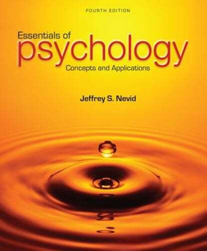Essentials of Psychology: Concepts and Applications by Jeffrey S Nevid: Used