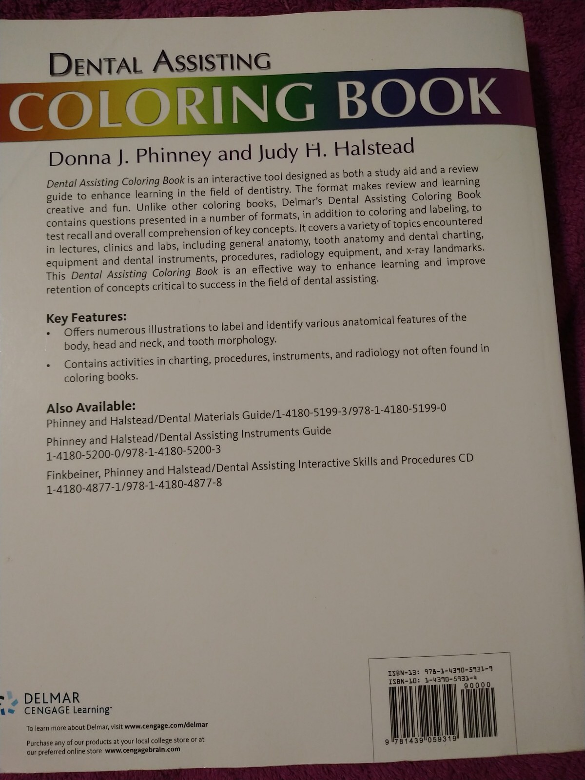 Dental Assisting Coloring Book by Judy H. Halstead and Donna J. Phinney…