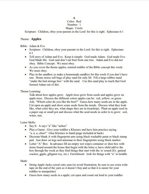 A TO Z TODDLER AND PRESCHOOL CURRICULUM By Kathy Hutto ***Digital Download***