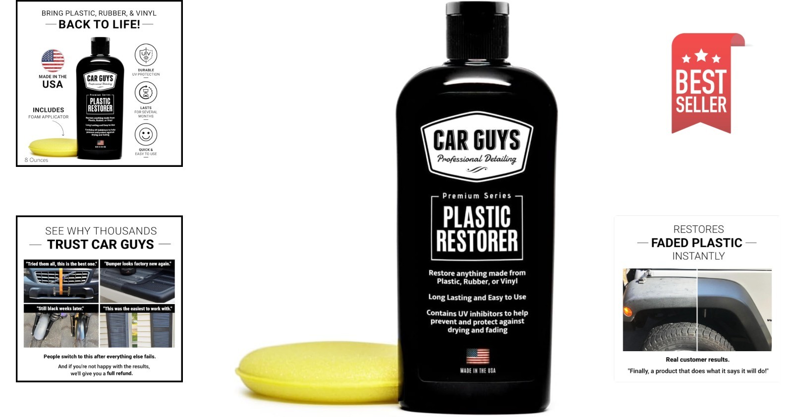 Revitalize Your Vehicle: 8 Oz Plastic and Trim Restorer with Lasting Results