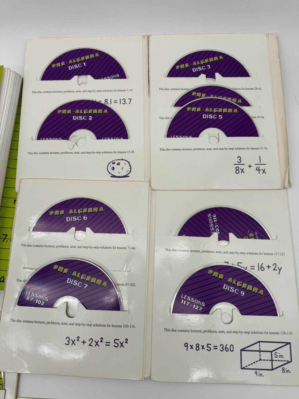 Pre-Algerba A Teaching Textbook by Greg Sabouri with Answer Booklet CD-Rom Set