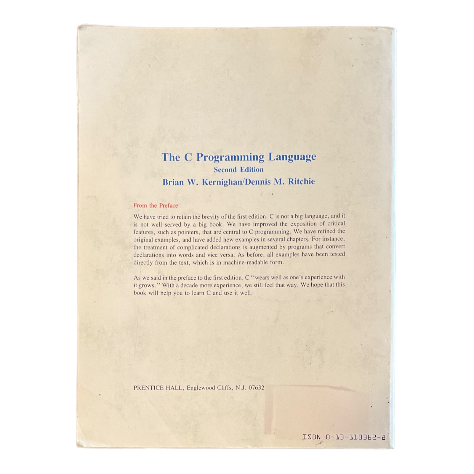 C Programming Language by Dennis Ritchie and Brian Kernighan (1988 2ed) (E2)