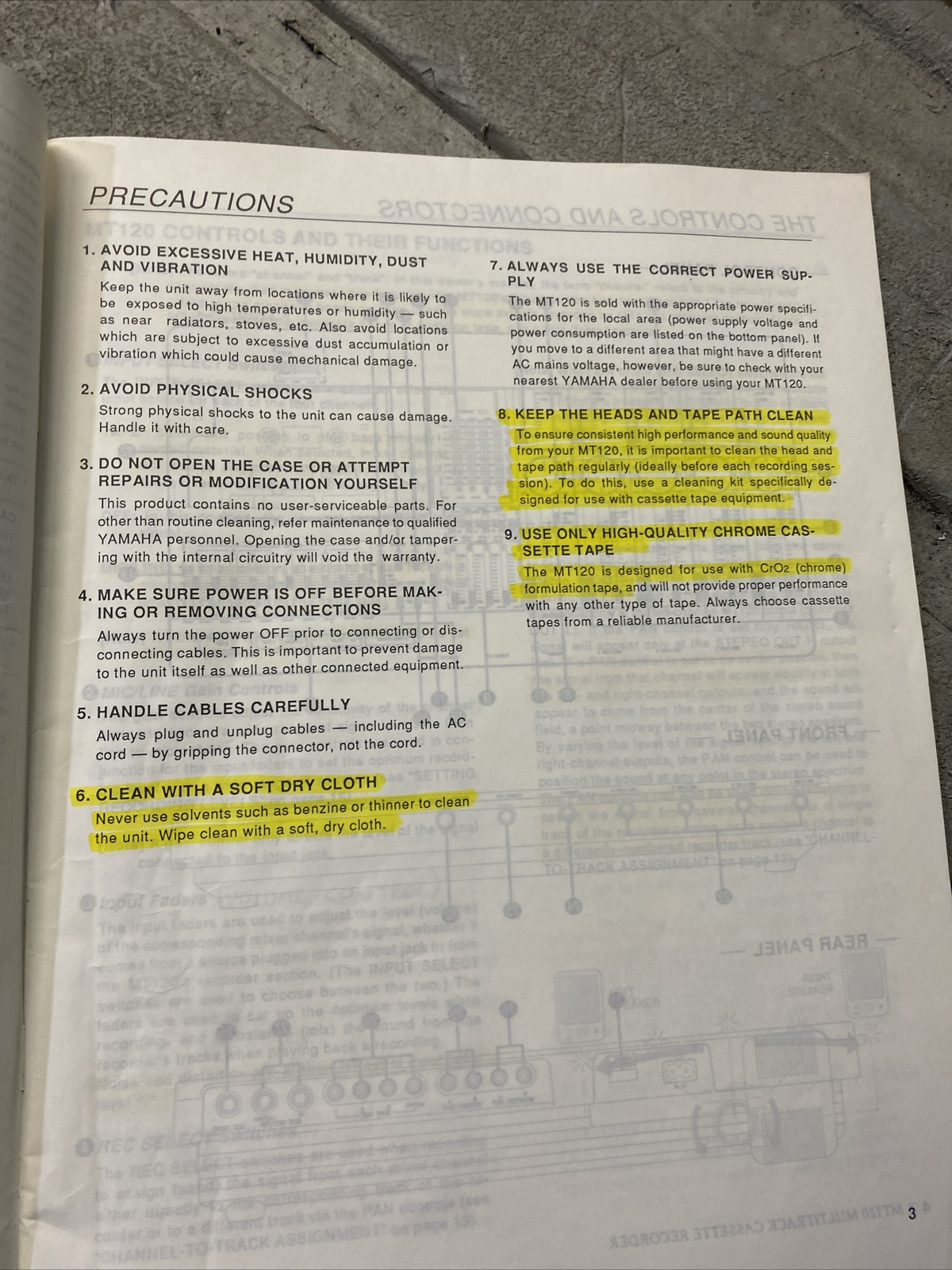 Yamaha MT120 Multitrack Cassette Recorder Instruction Manual: 80 Pages Original