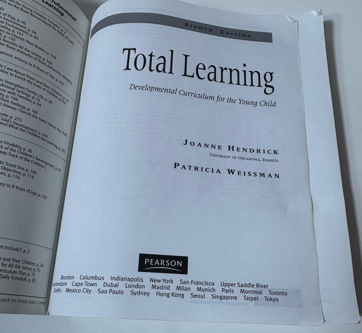 Total Learning Developmental Curriculum for the Young Child Patricia Weissm 2011