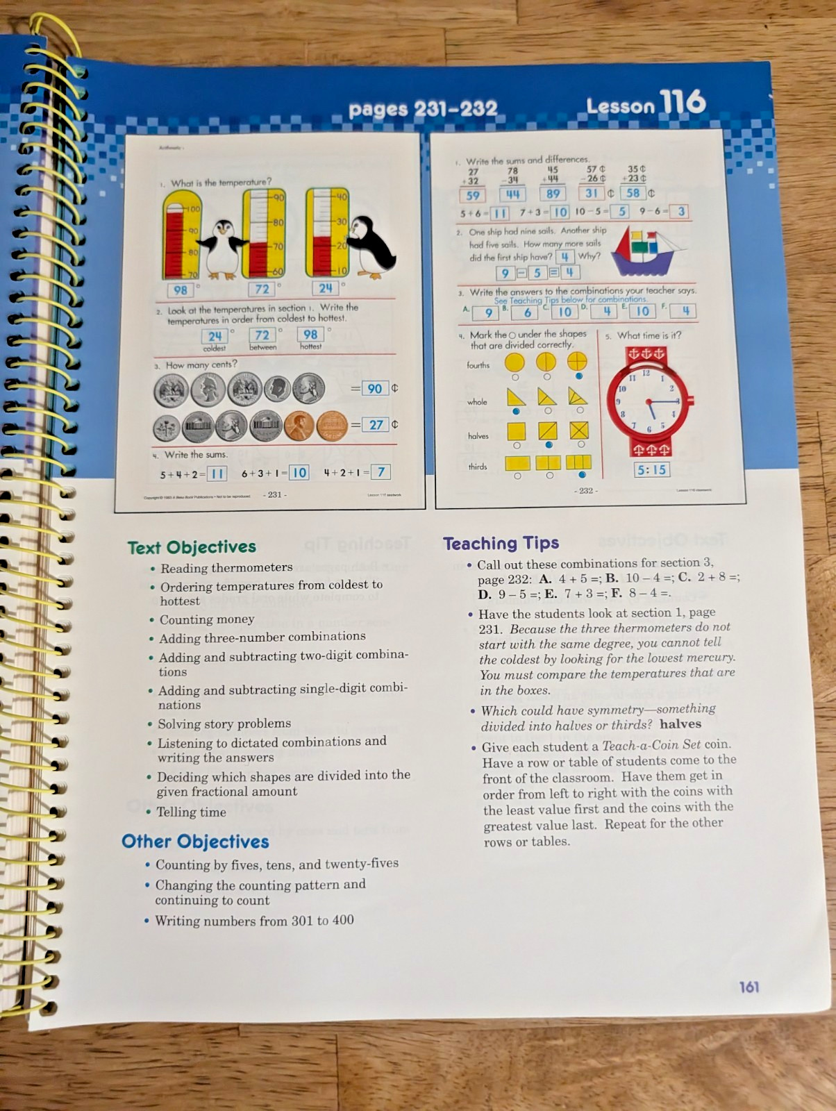 A Beka Arithmetic 1 Teacher Edition 1994 Abeka First Grade Math Book Guide Abeka