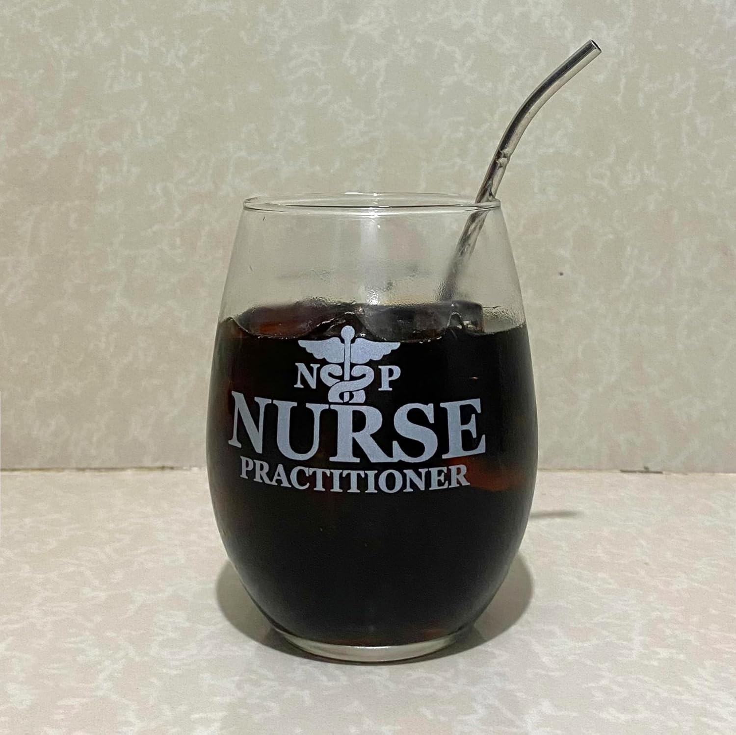 21 oz Stemless Wine Glass with Metallic Print – Perfect for Celebratory Sips