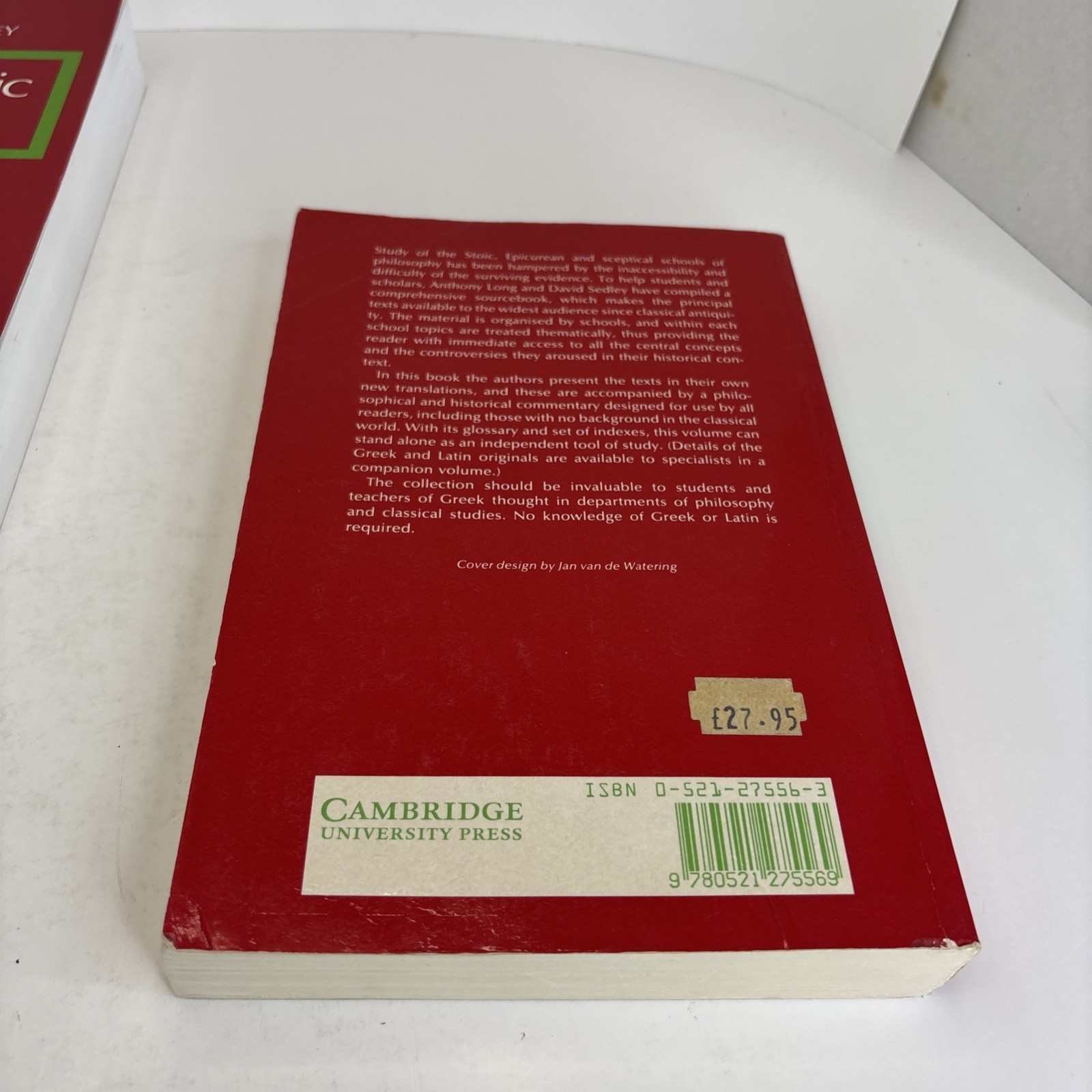 The Hellenistic Philosophers 2 Volumes (Translations, Latin, Greek) CAMBRIDGE