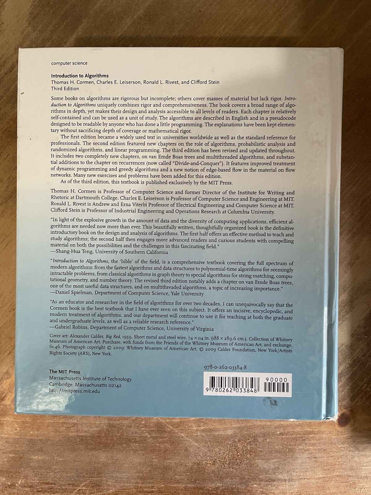 MIT Press Introduction to Algorithms 3rd Ed Hardcover Cormen et al 2009