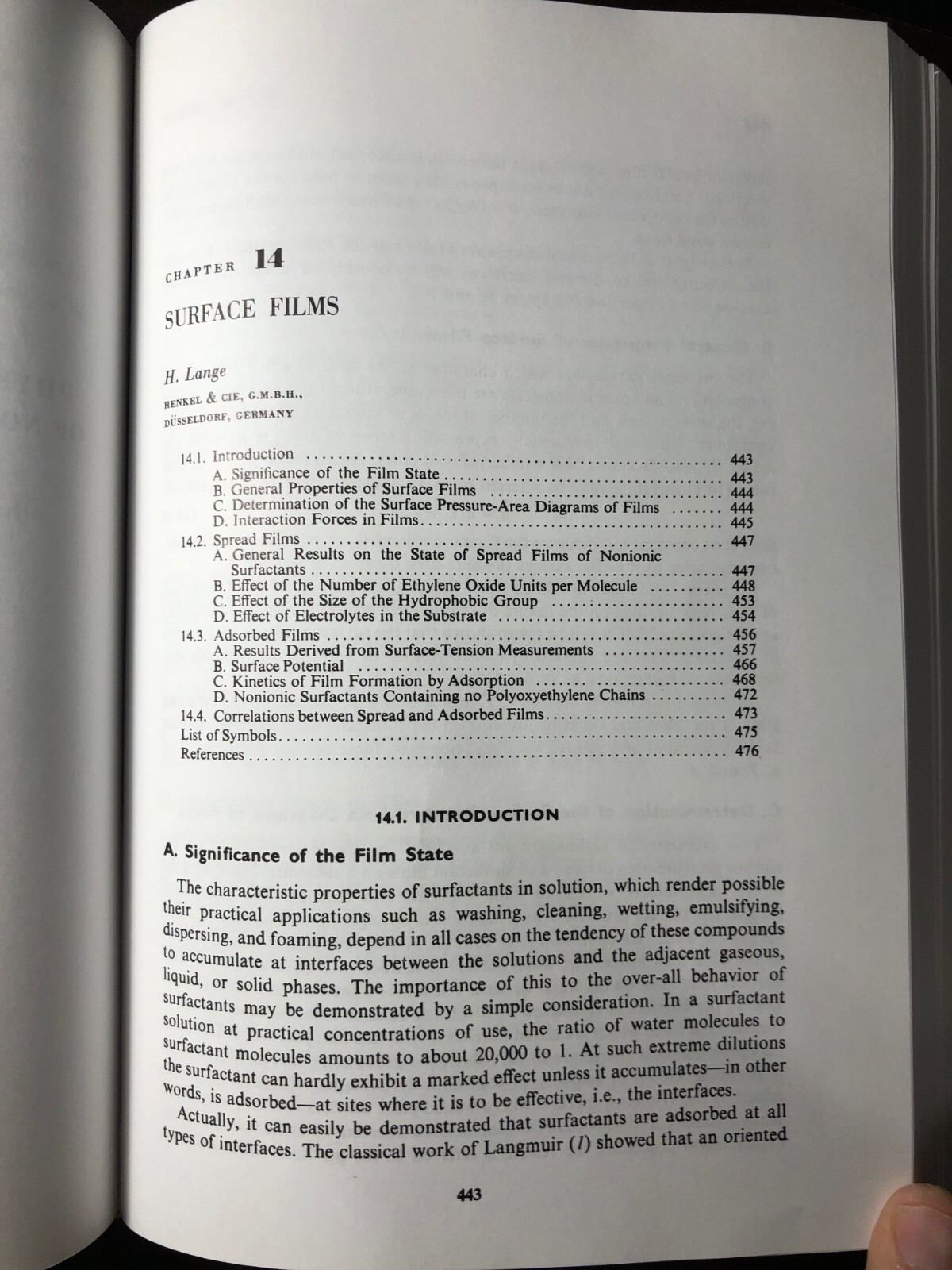 Nonionic Surfactants Volume 1 / Chemical Engineering & Biophysics Reference