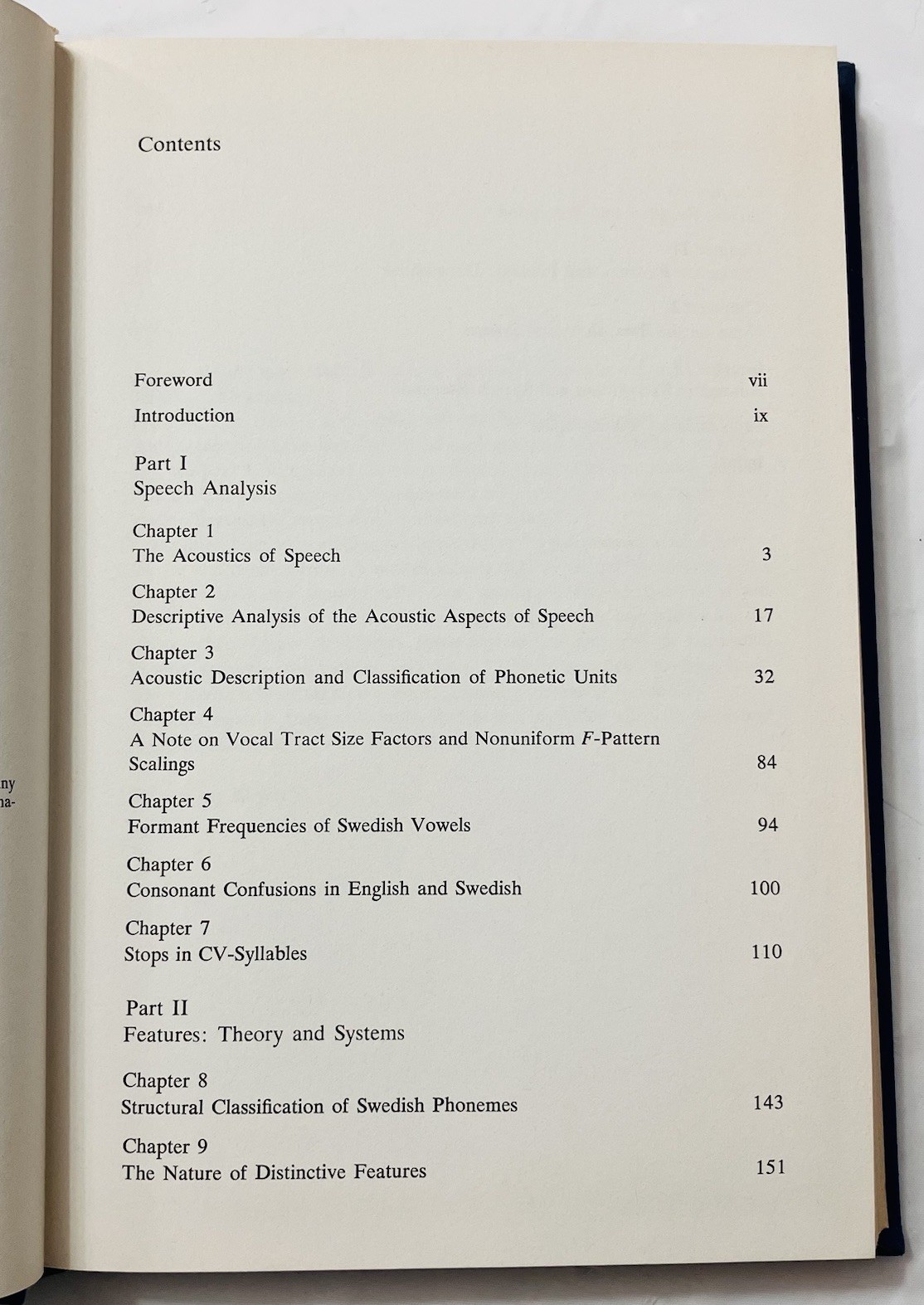 Speech Sounds and Features by Gunnar Fant (1973) MIT Press 1st Ed HC Linguistics