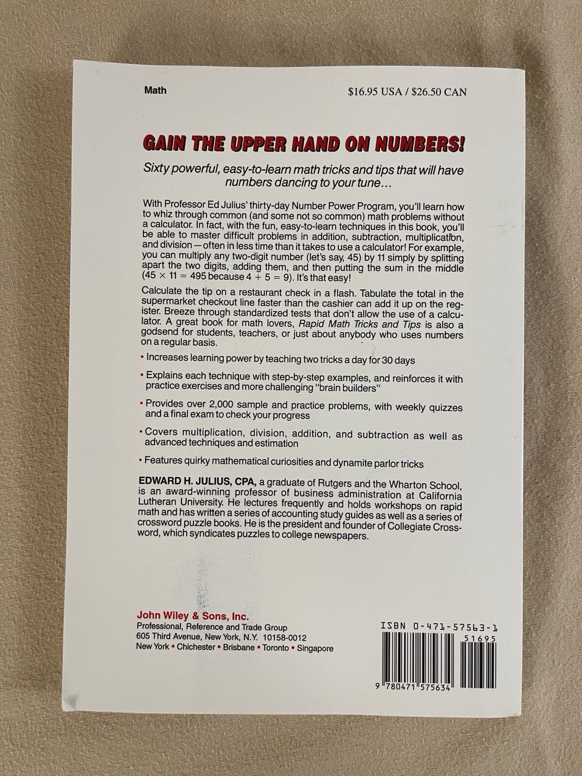 Rapid Math Tricks and Tips- 30 Days to Number Power – Edward H. Julius – B30