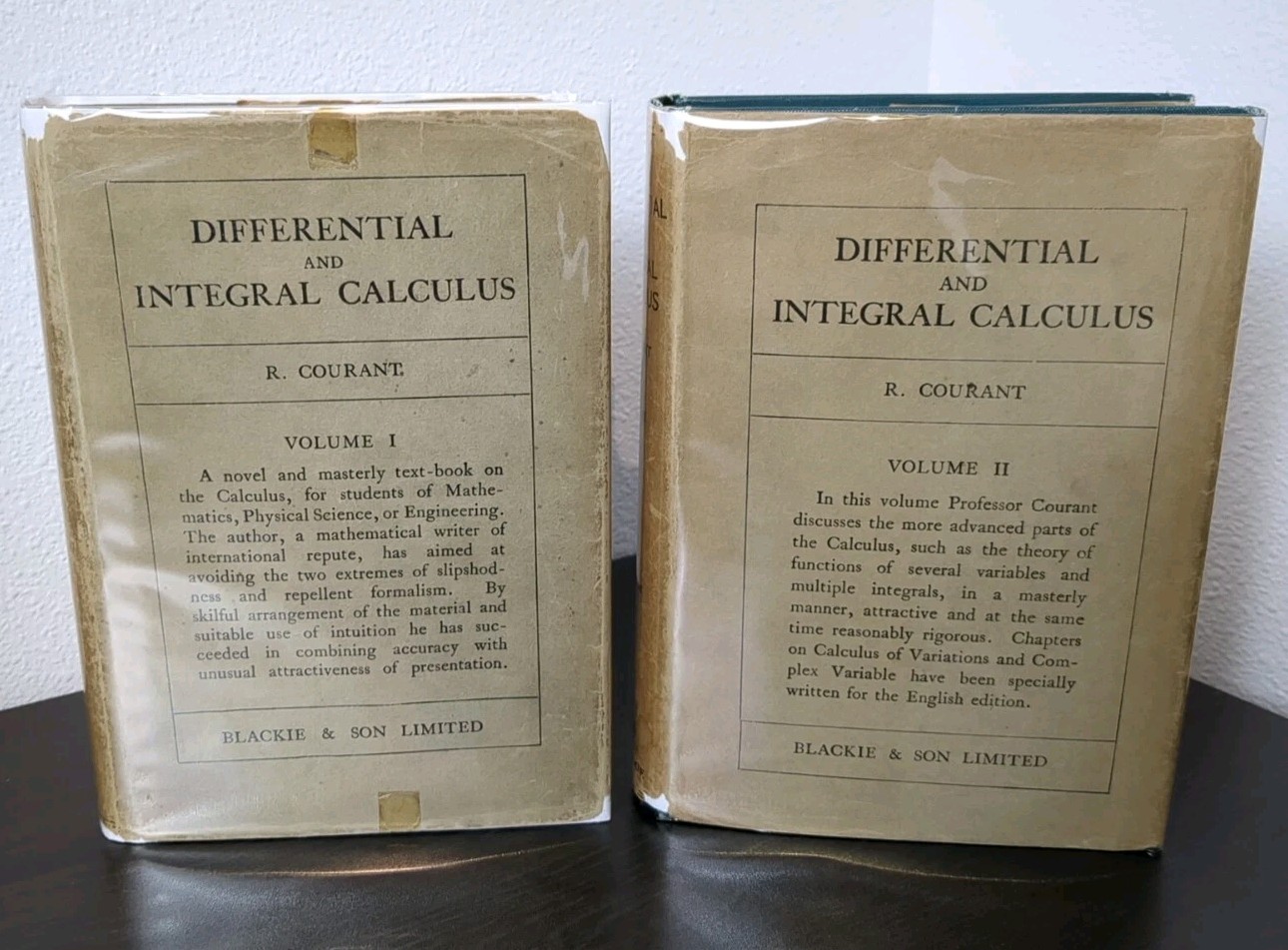 Differential and Integral Calculus ~ R Courant ~ Complete Hardcover Set Lot