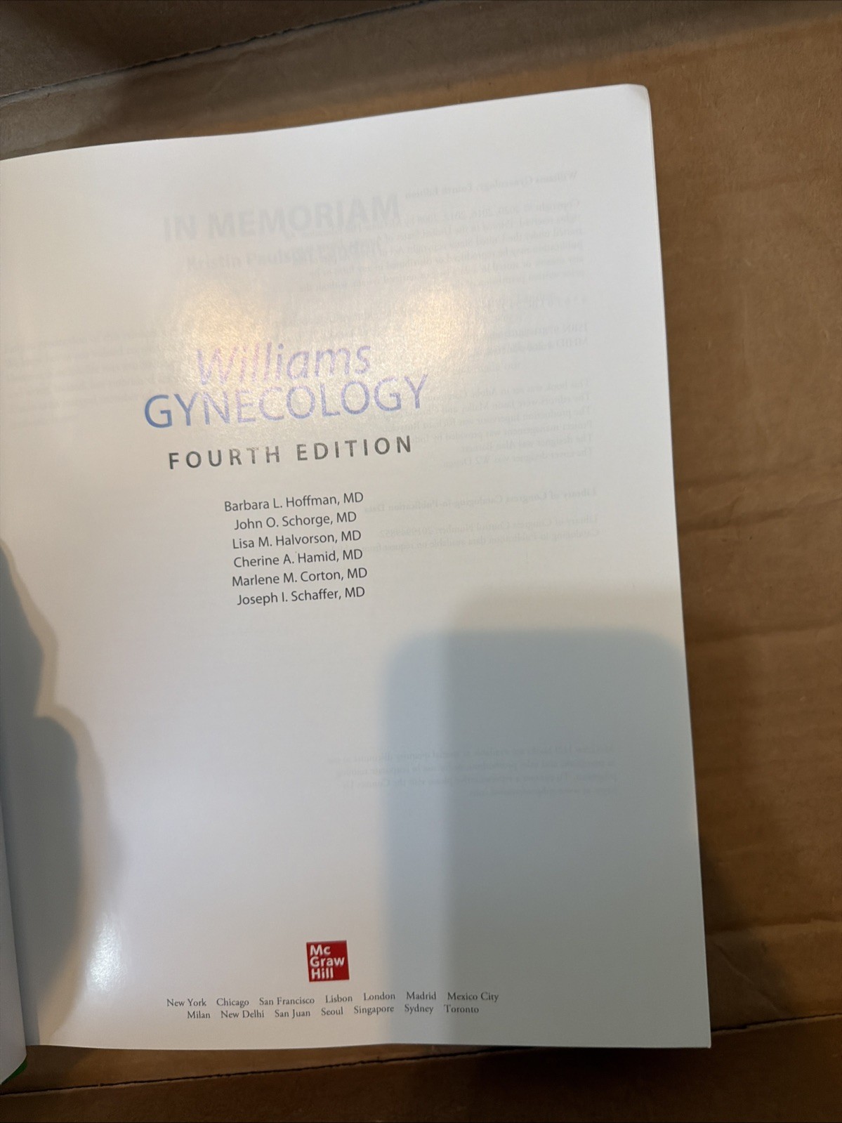 Williams Gynecology, Fourth Edition