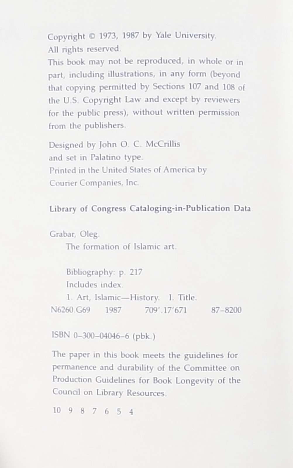 1987 Grabar THE FORMATION OF ISLAMIC ART history ARCHITECTURE abstraction tpb