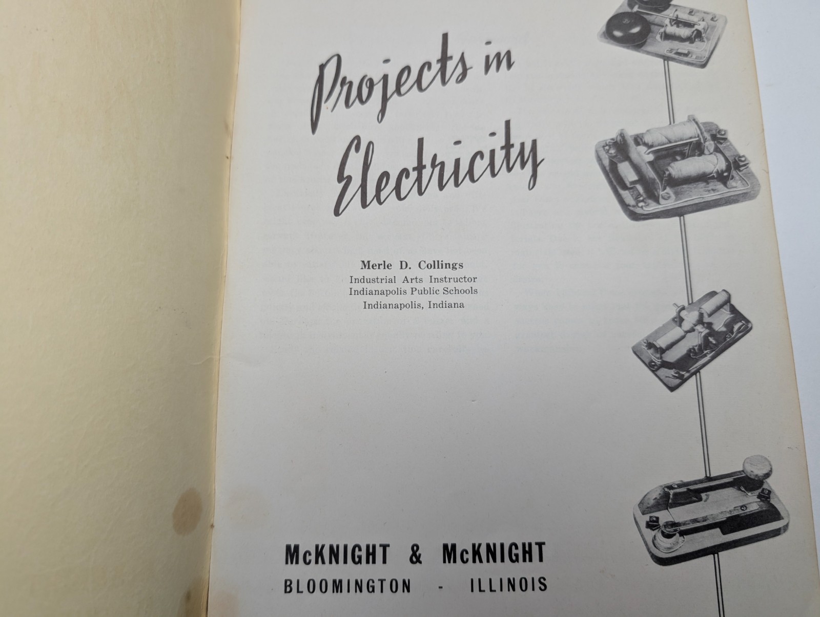 Vtg Teacher Copy Projects in Electricity Book Merle Collings Industrial Arts Lab