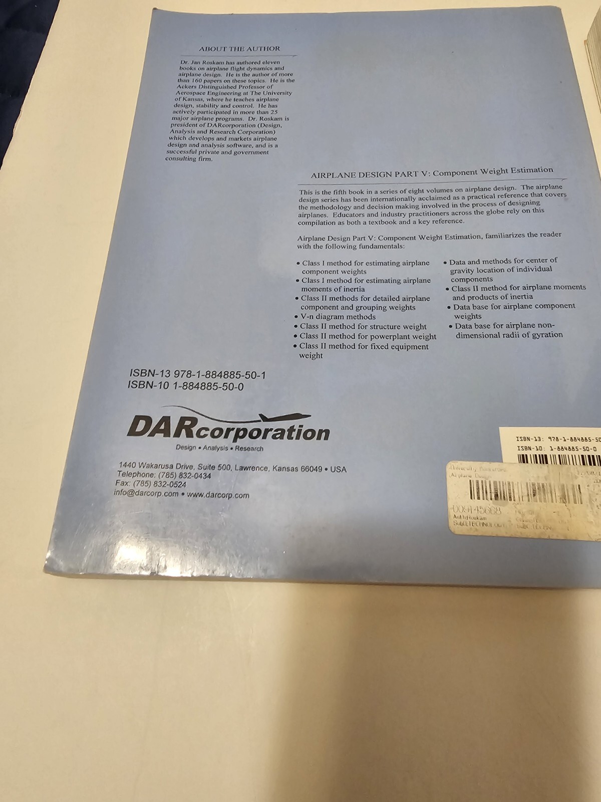 Airplane Design 2 Books Part V 2003 & Part II 2004 Excellent Condition