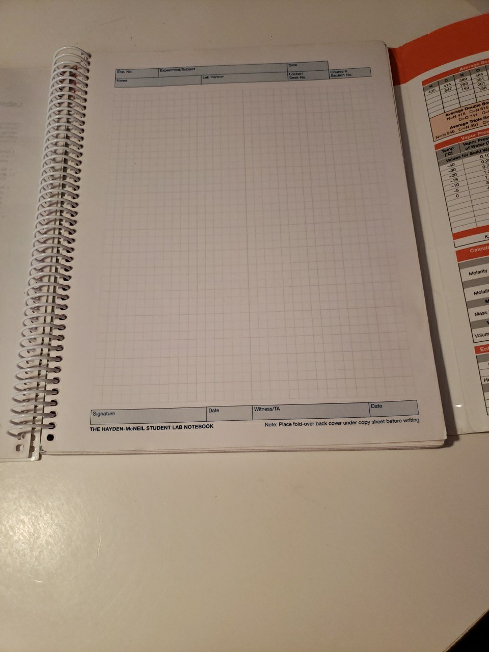Student Lab Notebook: Chemistry by Hayden-McNeil – 100 Duplicate Sets UNMARKED