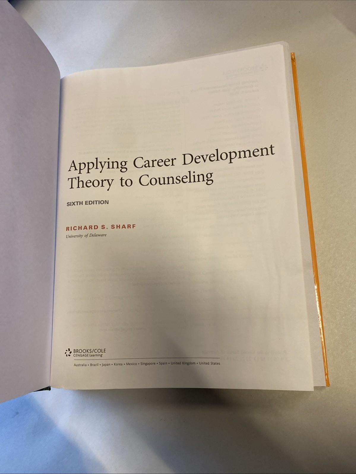 Applying Career Development Theory to – Hardcover, by Sharf Richard [HARDCOVER]