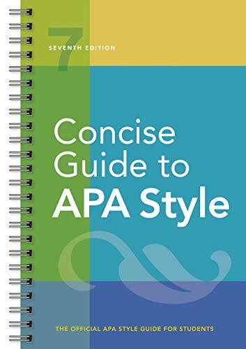 Concise Guide to APA Style: by American Psychological Association