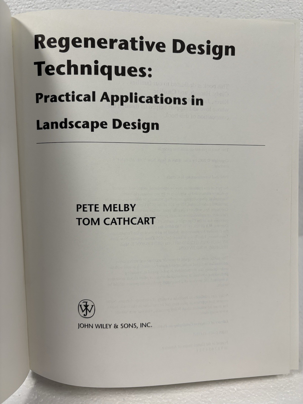 Regenerative Design And Techniques By Pete Melby, 2002