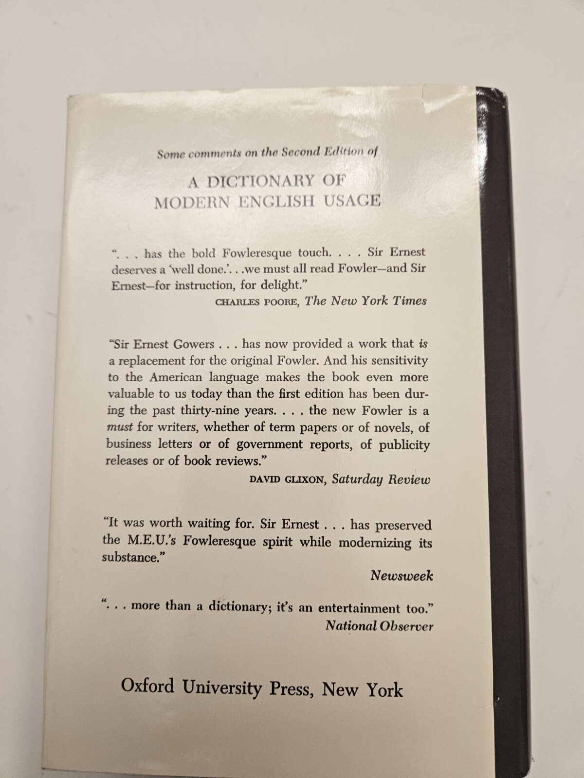 A Dictionary of Modern English Usage by H. W. Fowler (1985, Hardcover, 2nd Edtn)