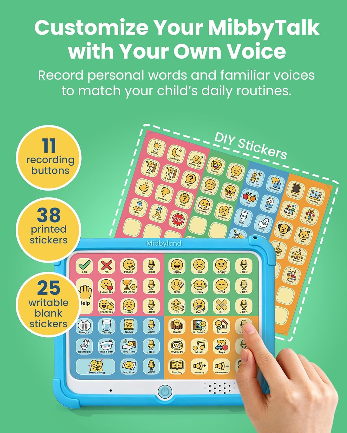 Mibbytalk AAC Device for Autism & Nonverbal Kids and Adults, Communication Tool