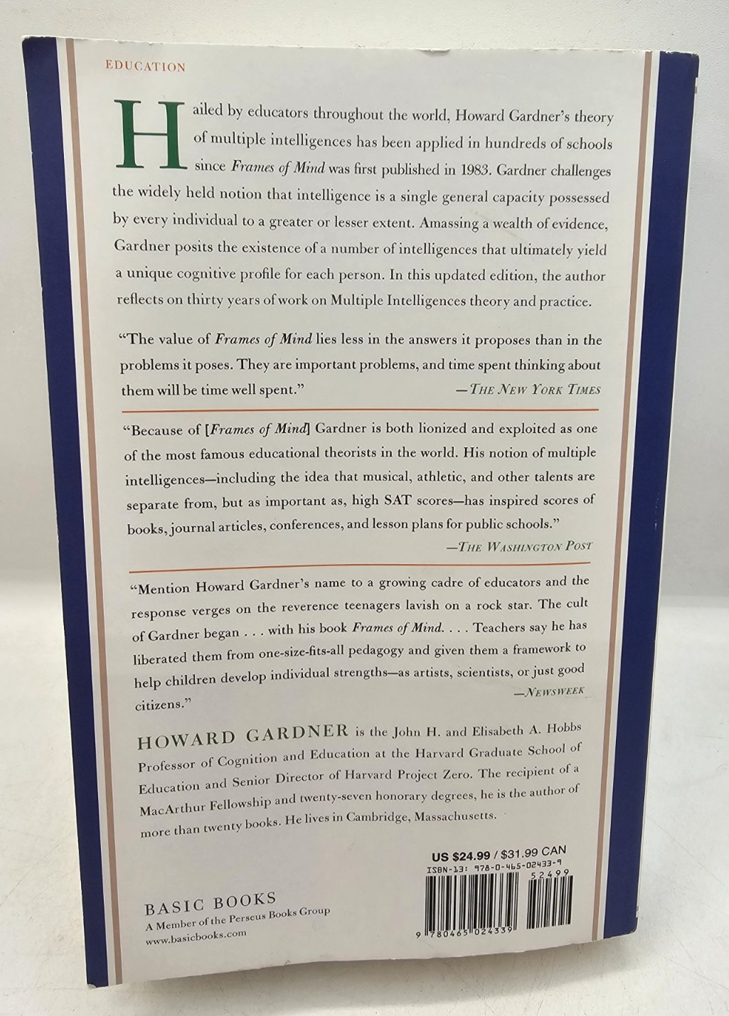 Frames Of Mind The Theory Of Multiple Intelligences Howard Gardner Paperback