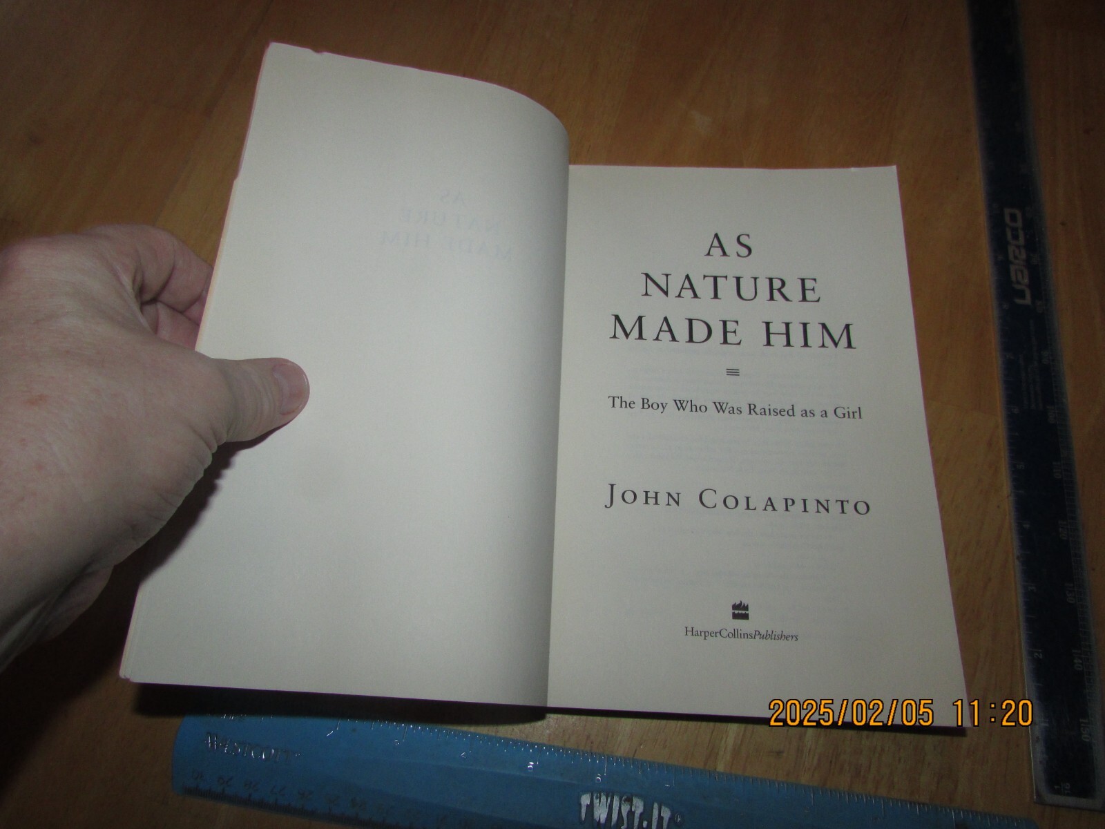 As Nature Made Him : The Boy Who Was Raised As a Girl by John Colapinto (2000, T