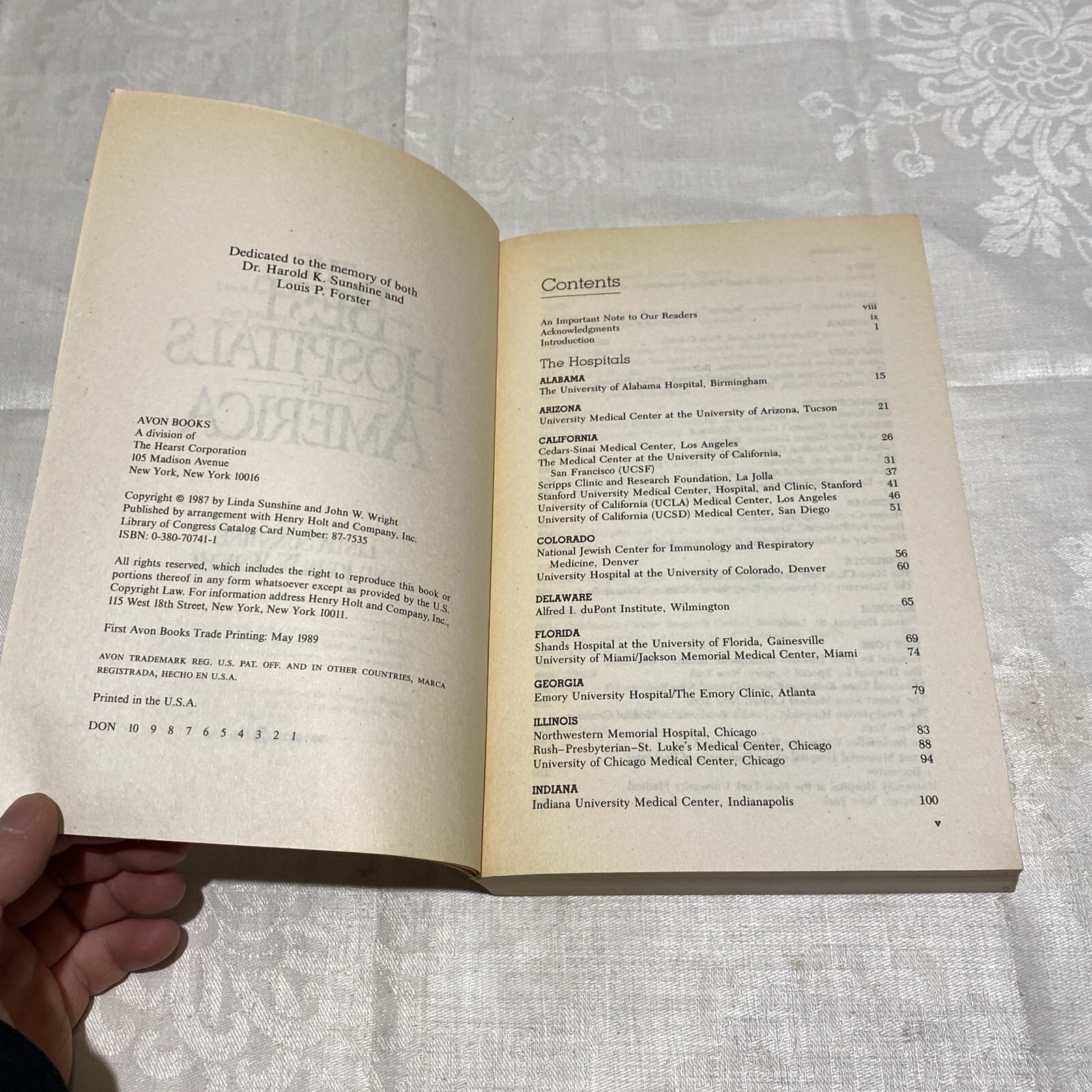 Vintage The Best Hospitals in America Paperback Book by Linda Sunshine