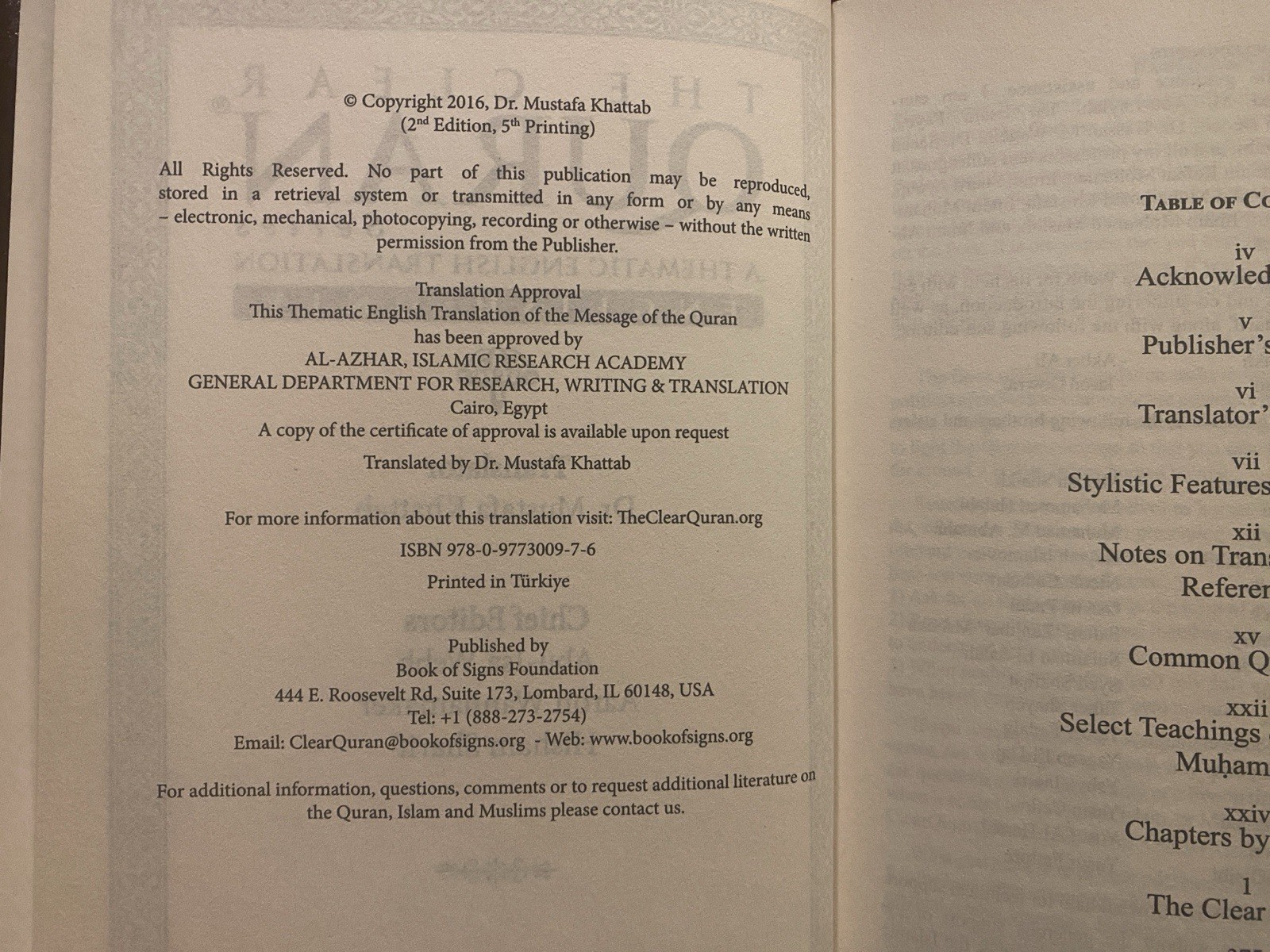 Clear Quran : A Thematic English Translation of the Message of the Final…