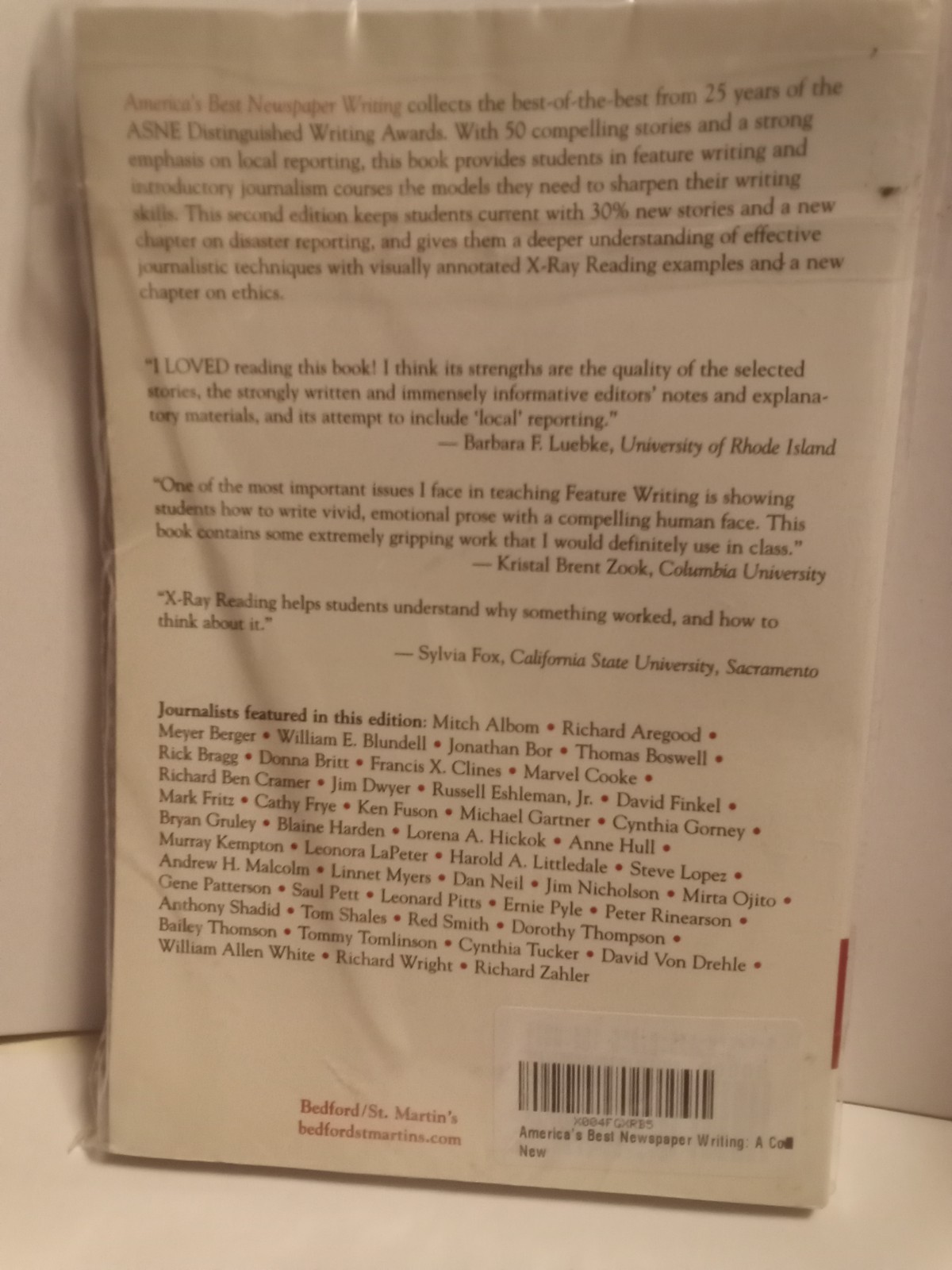 AMERICA’S BEST NEWSPAPER WRITING: A COLLECTION OF ASNE By Roy Peter Clark NEW