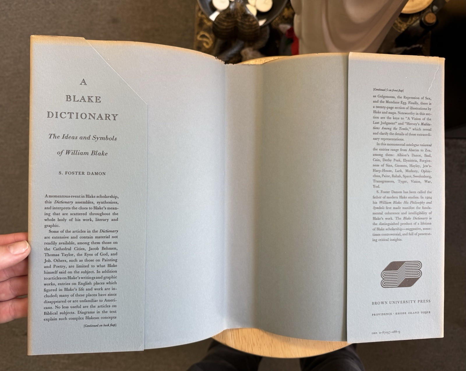 A Blake Dictionary By S. Foster Damon ( Hardcover / 1973)