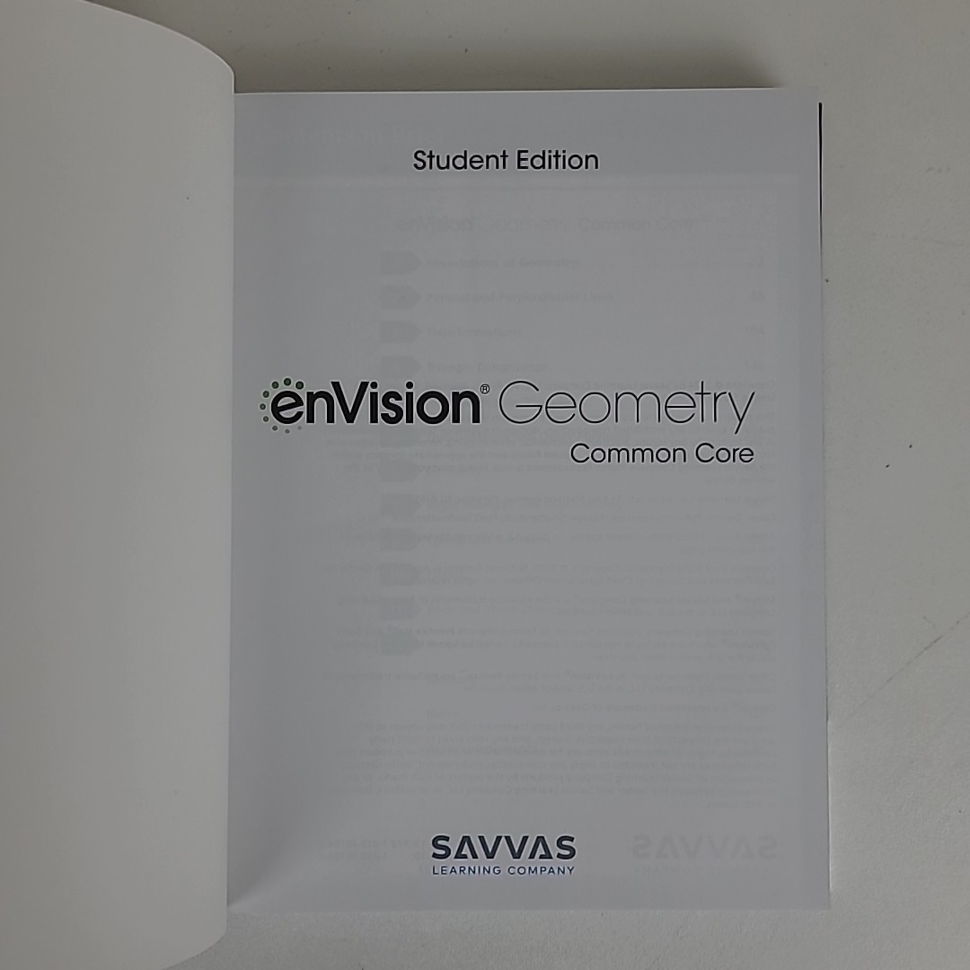 Envision Geometry Savvas Common Core Textbook 2024 Student Edition & Companion